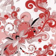 floral seamless background with swirls N7