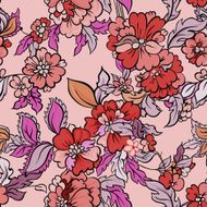 Vector retro floral seamless pattern N4