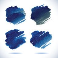 Brushstroke banners Ink blue watercolor spot backgrounds Template with shadow