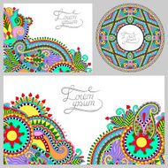 set of floral decorative background template frame design for c