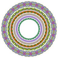 set of round geometrical frames circle border ornament N3