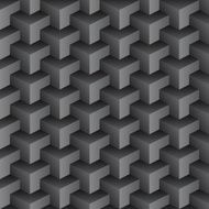 Vector abstract black seamless pattern made from stacked cubes N2