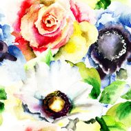 Seamless wallpapers with flowers