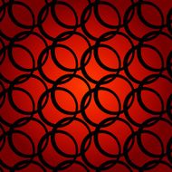 Abstract geometric seamless pattern with circles in black and re