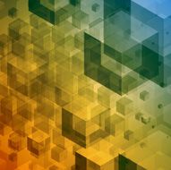 Abstract geometric 3d cubes technology N2
