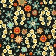 Seamless floral vector pattern in scandinadian style