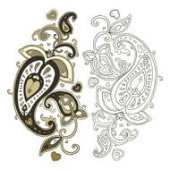 Hand Drawn Paisley ornament N22