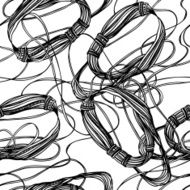 technogenic abstract seamless monochrome pattern with wires