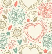 Floral beauty seamless pattern on the light background