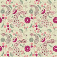 Seamless background with peacocks