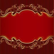 background with gold(en) ornament and red band