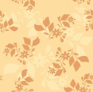light beige seamless pattern with brown plants