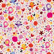 birds &amp; flowers pattern