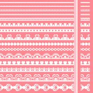 Set of hand drawn lace paper punch borders
