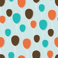 Vector seamless in retro style pattern flying balloons N3