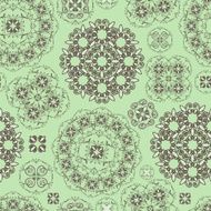 vector seamless floral pattern in green and brown