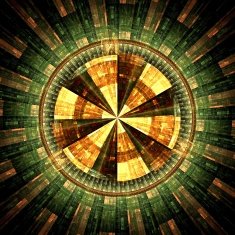 Computer generated illustration rendered fractal solar N4
