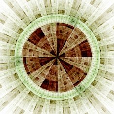 Computer generated illustration rendered fractal solar N6