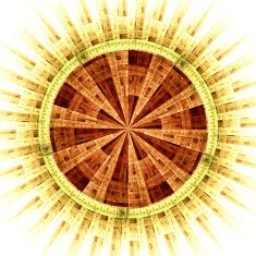Computer generated illustration rendered fractal solar N7