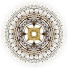 Computer generated illustration rendered fractal solar N9