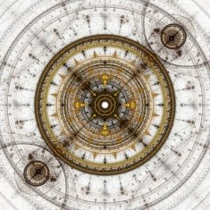 Computer generated illustration rendered fractal solar N10