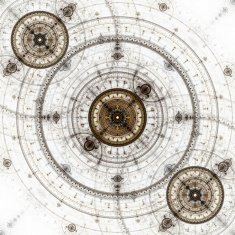 Computer generated illustration rendered fractal solar N11