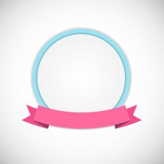 Frame with Ribbon Vector Illustration