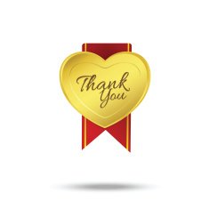 Thank you on banner sign message symbol vector isolated