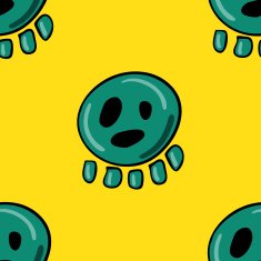 Doodle seamless pattern with skull N2