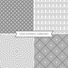 Gray seamless vector patterns set N2