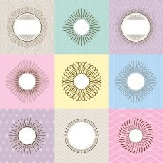 Set of geometric frames vector illustration N2