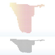 Map of Republic Namibia with Dot Pattern