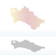 Map of Turkmenistan with Dot Pattern