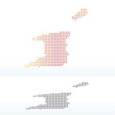 Map of Republic Trinidad and Tobago with Dot Pattern