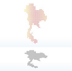 Map of Kingdom Thailand with Dot Pattern
