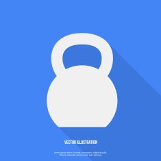 Flat Style Kettlebell Icon with Long Shadow Vector