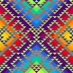 Geometric triangles pattern on rainbow colorful background