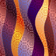 Waves patchwork in chinese dtyle and silk effect