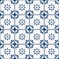 Blue and white delft pattern N18