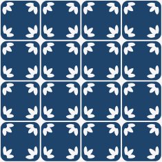 Blue and white delft pattern N19