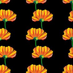 Seamless pattern with California poppies