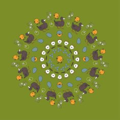 Easter background with funny ducks and ducklings N2