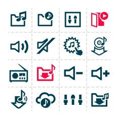 music line icons
