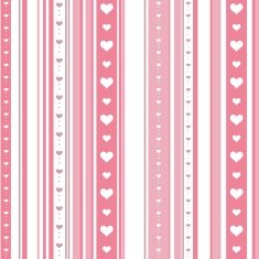 Seamless striped pattern with hearts