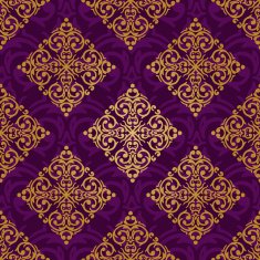 Vector seamless baroque damask luxury background N17
