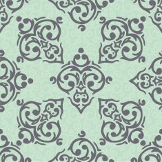 Vector seamless baroque damask luxury background N26