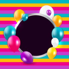 Colored Balloons Background Vector Illustration N6