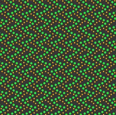 Colored geometrical pattern with green and orange vertical dotte