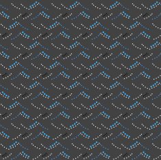 Colored geometrical pattern with blue dotted waves