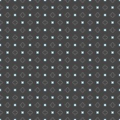 Colored geometrical pattern with blue cross shapes on dark gray